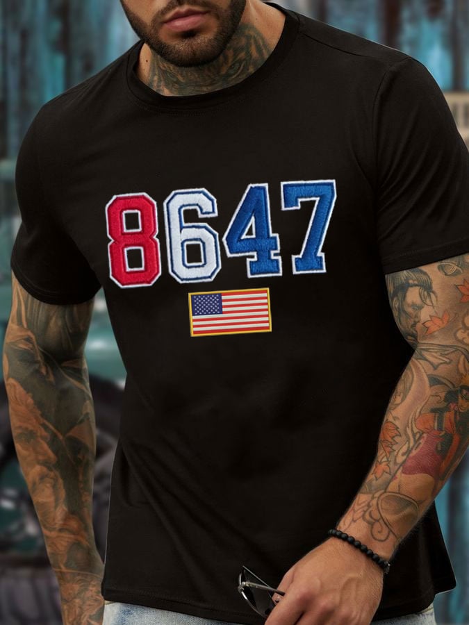 🔥Buy 3 Get 15% Off🔥Men's Retro 8647 Flag Print T-Shirt