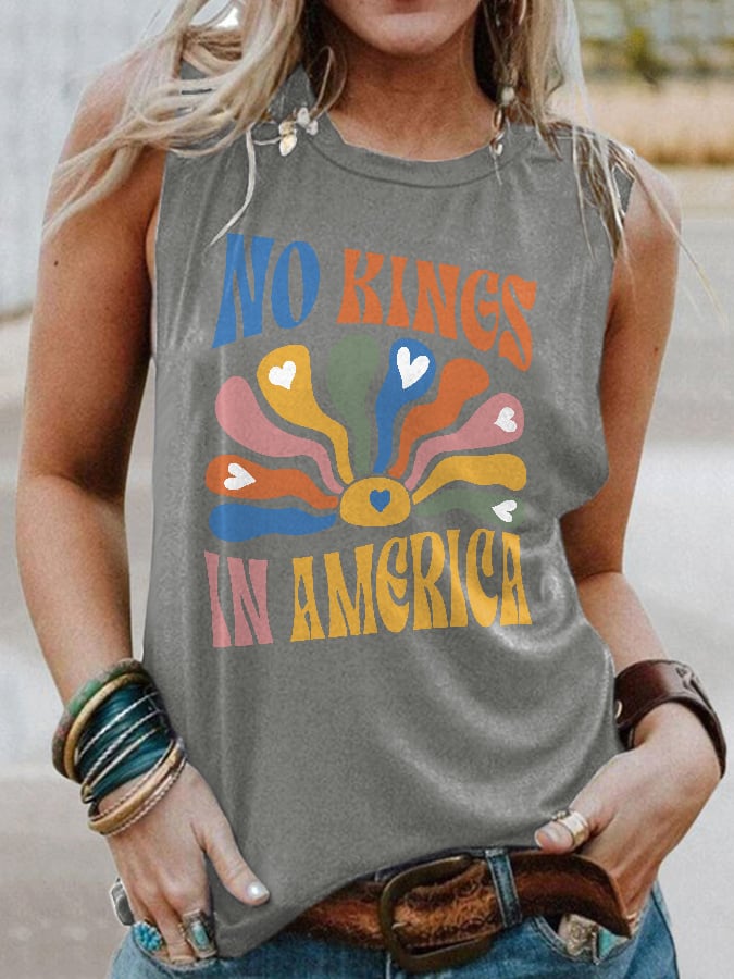 🔥Buy 3 Get 15% Off🔥Retro No Kings In America Print Tank Top