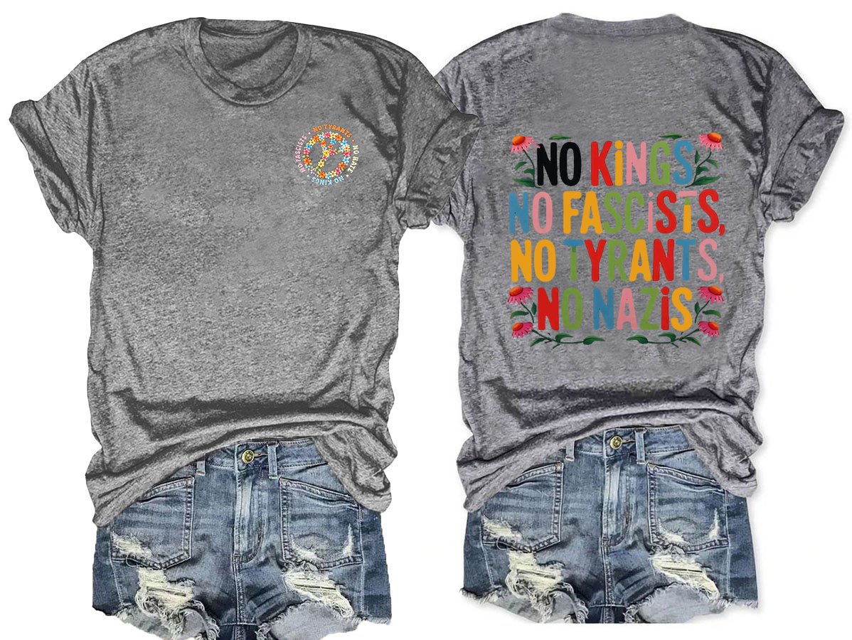 No Kings In America Print T-shirt