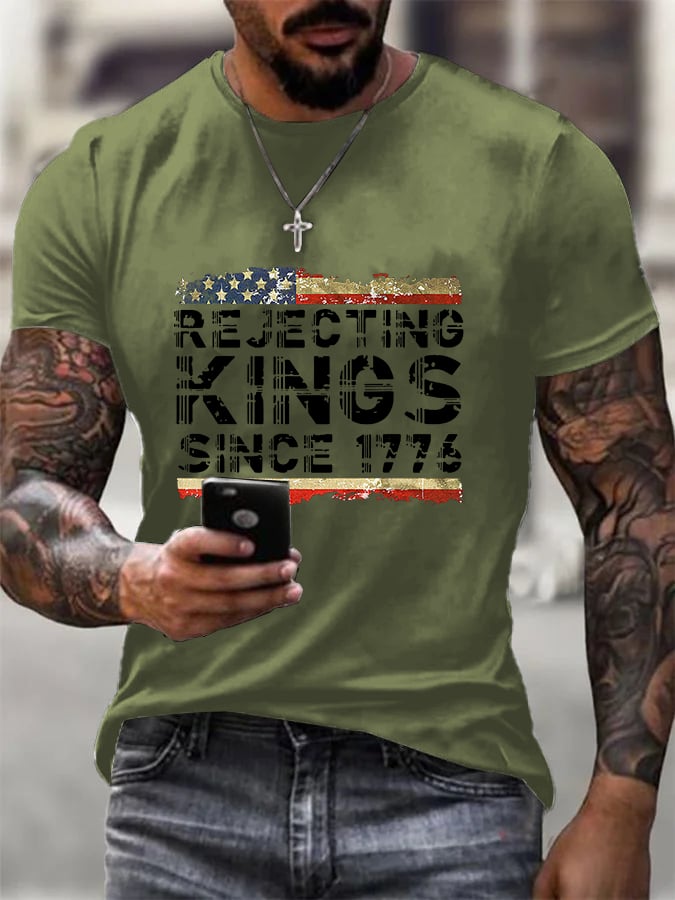 Men's Fashion Casual FDT Reject King Tiger Print T-shirt