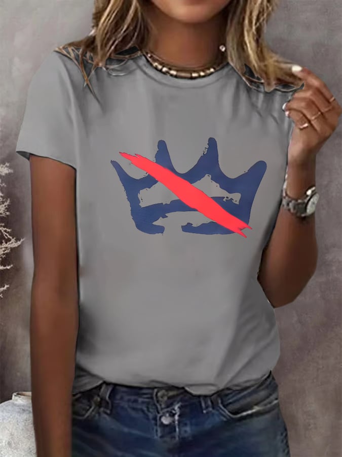 🔥Buy 3 Get 15% Off Women's America has no kings Printed Casual T-Shirt