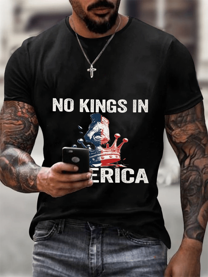 Men's No Kings In America Print T-shirt