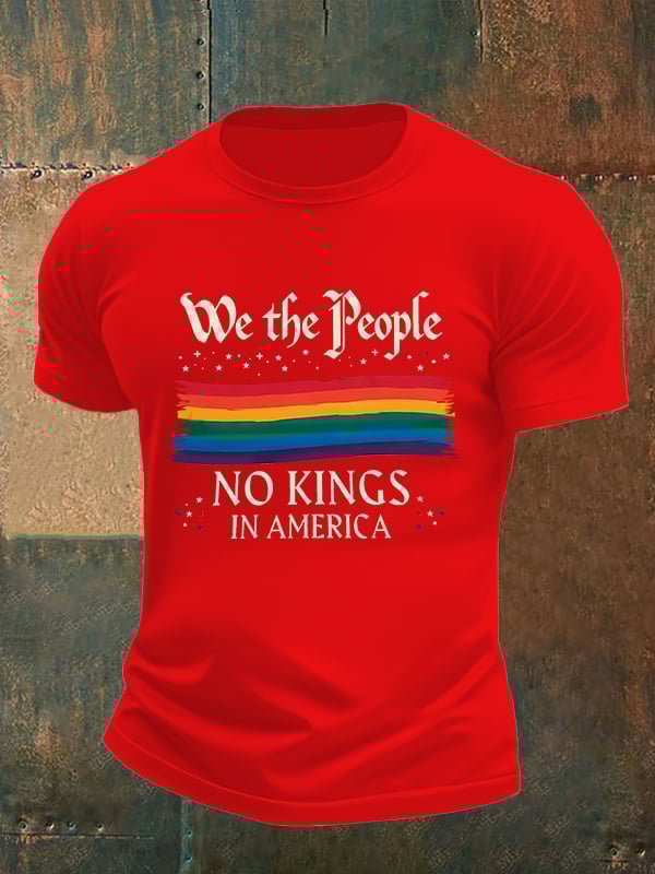 🔥Buy 3 Get 15% Off🔥Men's We the People NO KINGS IN AMERICA print T-Shirt