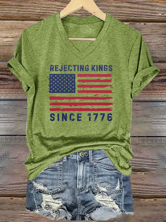 🔥Buy 3 Get 15% Off🔥Women's Casual Retro Reject The King Print T-Shirt