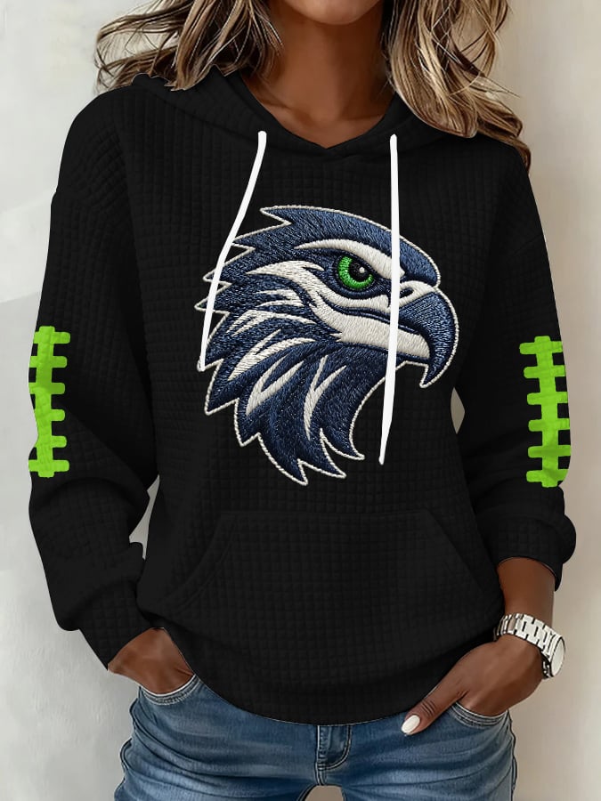 Women's Football Print Hoodie Sweatshirt