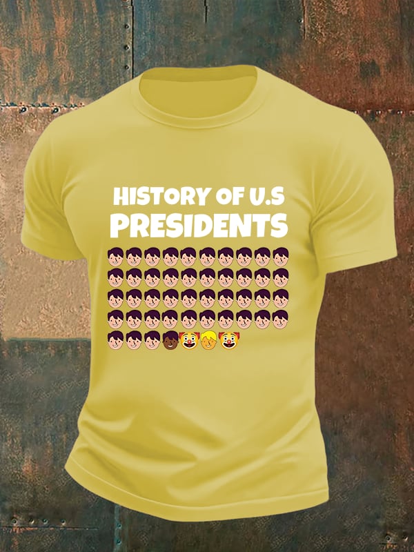 🔥Buy 3 Get 15% Off🔥Men's History Of US Presidents Print T-Shirt