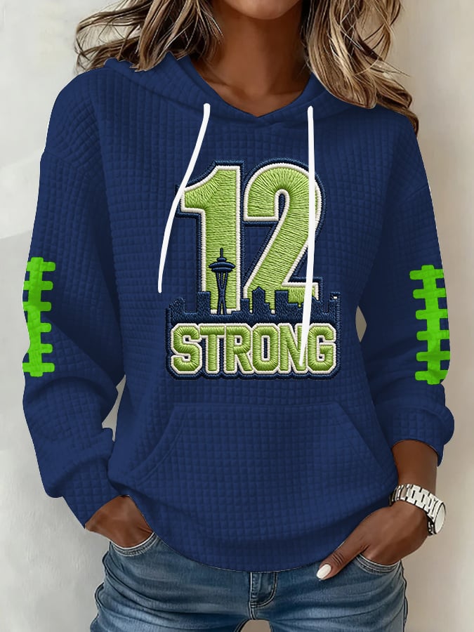 Women's Football Print Hoodie Sweatshirt