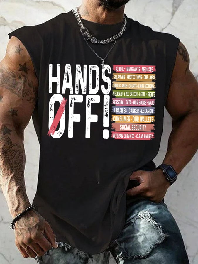 🔥Buy 3 Get 15% Off🔥Men'S Retro Hands Off Protest Print Tank Top