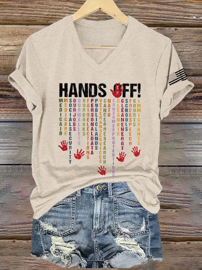 🔥Buy 3 Get 15% Off🔥Women's FDT “Hands Off ” Print Casual T-Shirt