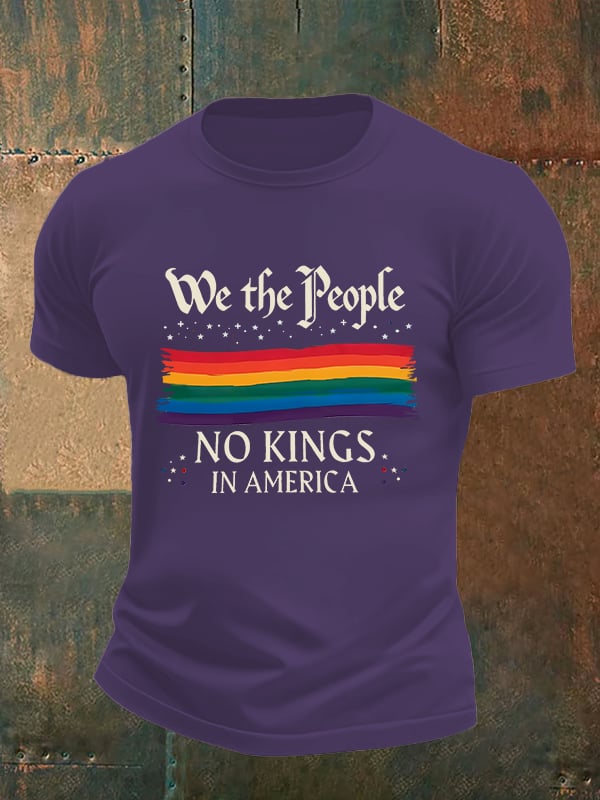 🔥Buy 3 Get 15% Off🔥Men's We the People NO KINGS IN AMERICA print T-Shirt