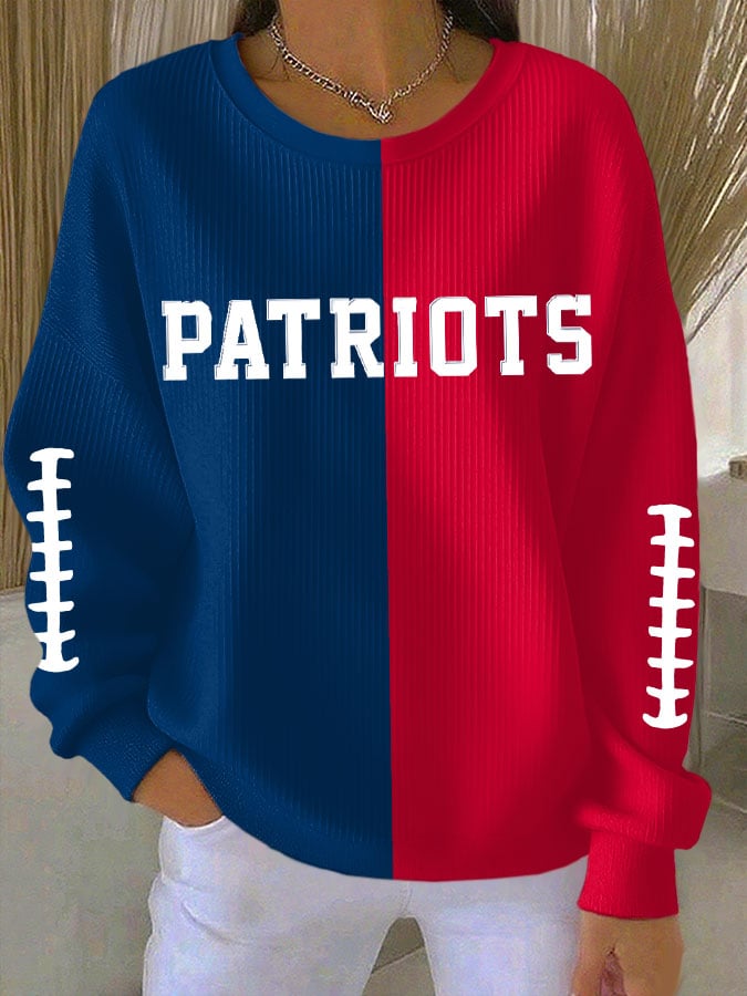 Women's Casual Rugby Textured Sweatshirt