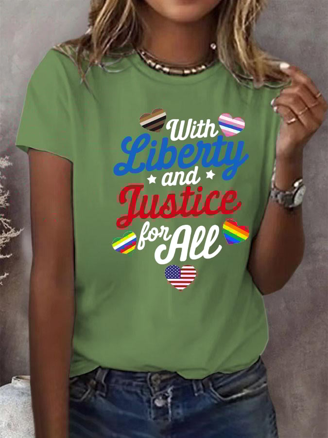 Women's With liberty and justice for all T-Shirt