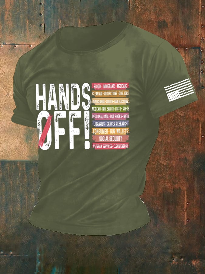 🔥Buy 3 Get 15% Off🔥Men'S Retro Hands Off Protest Print T-Shirt
