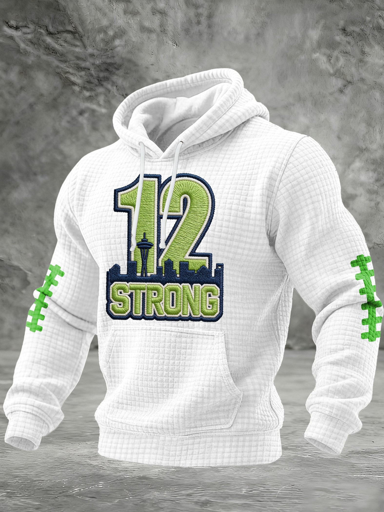Men's Rugby Print Hooded Sweatshirt