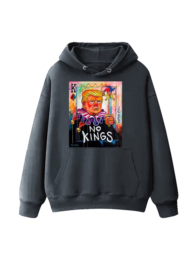 Unisex No Kings In America Print Casual Hoodie