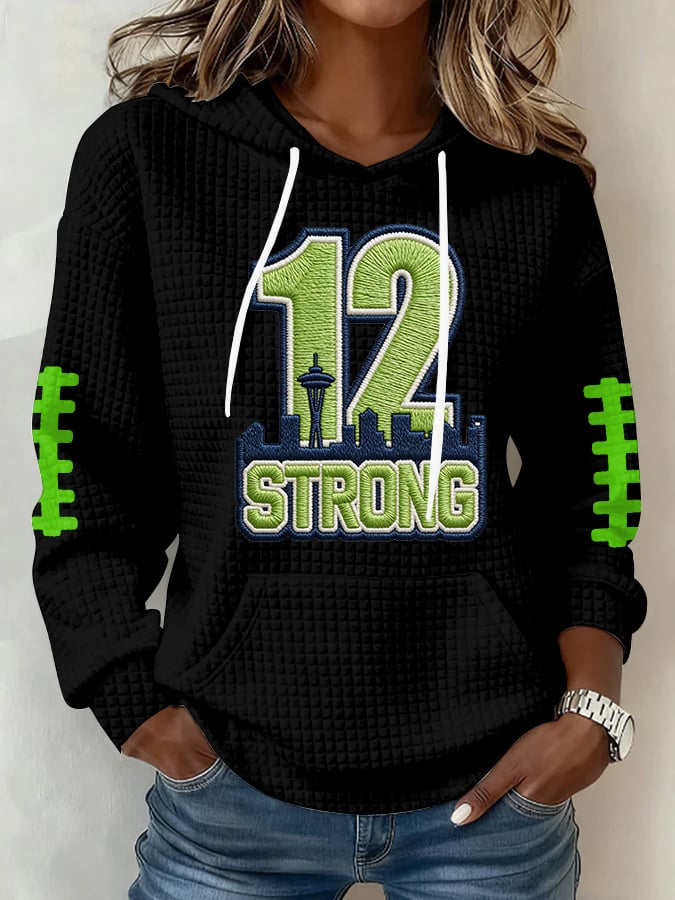 Women's Football Print Hoodie Sweatshirt