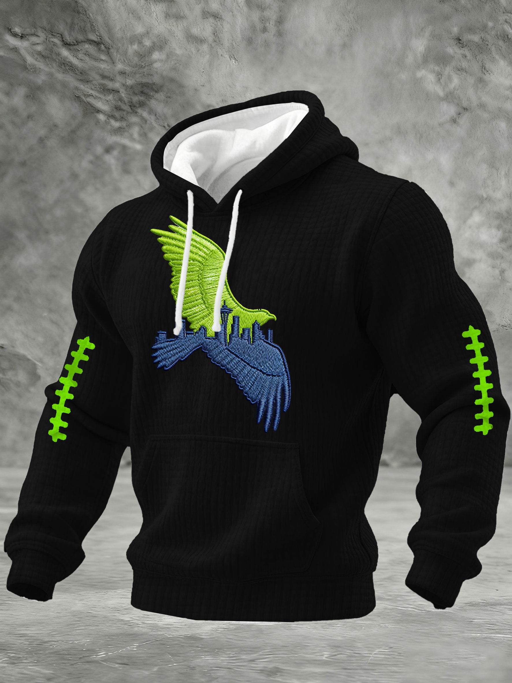 Men's Rugby Print Hooded Sweatshirt
