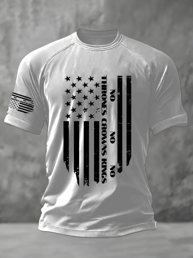 🔥Buy 3 Get 15% Off🔥Men's No Thrones No Crowns No Kings Print Round Neck T-Shirt