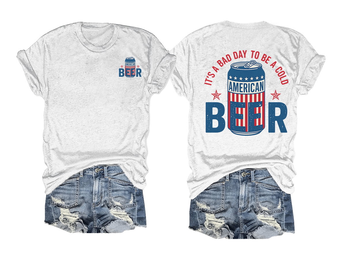 🔥Buy 3 Get 15% Off🔥It’s a Bad Day to Be a Cold Beer, Funny 4th of July Drinking Shirt