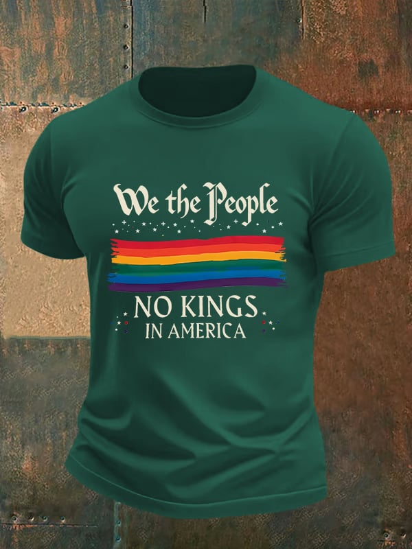 🔥Buy 3 Get 15% Off🔥Men's We the People NO KINGS IN AMERICA print T-Shirt