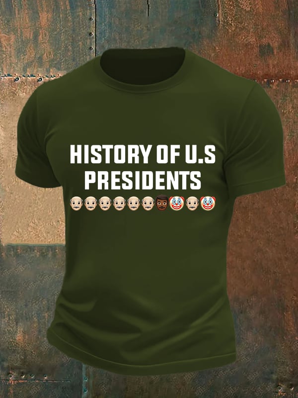 🔥Buy 3 Get 15% Off🔥Men's History Of US Presidents Print T-Shirt