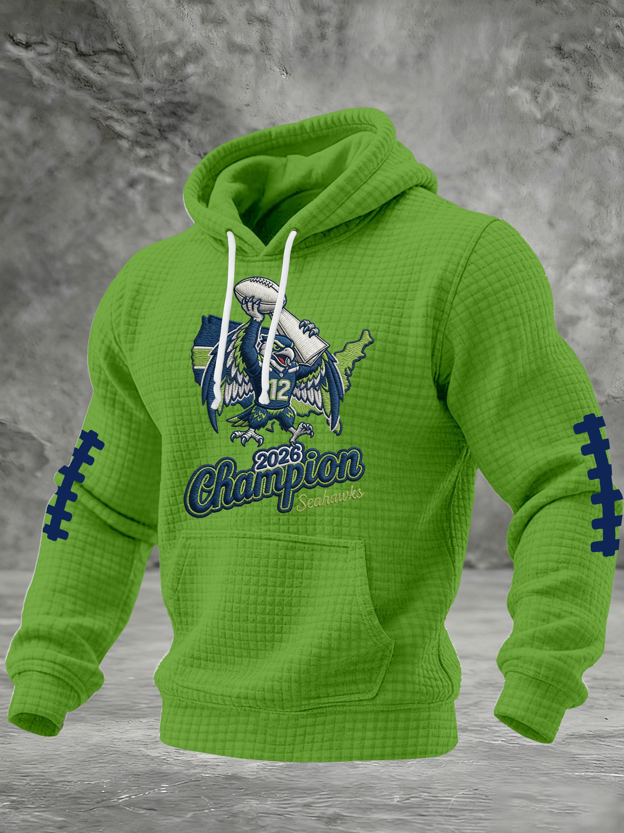 Men's Football Print Hooded Sweatshirt