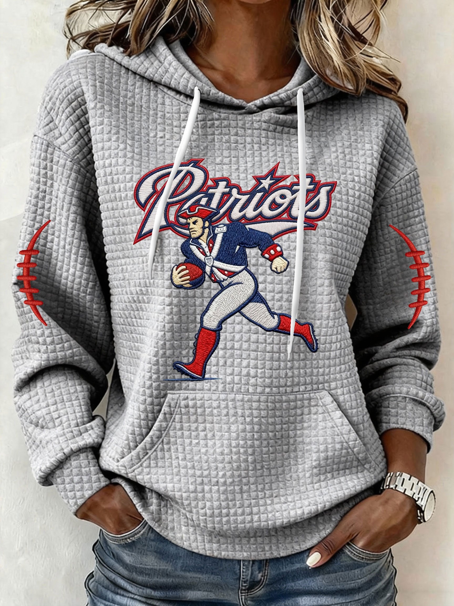 Women’s Football Graphic Waffle Knit Hoodie