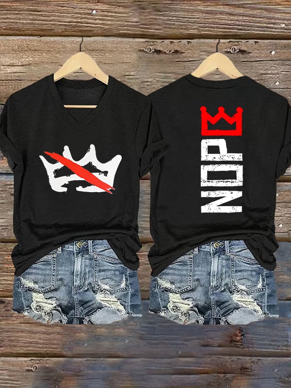 🔥Buy 3 Get 15% Off Women's Nope, No Kings In America Print T-shirt
