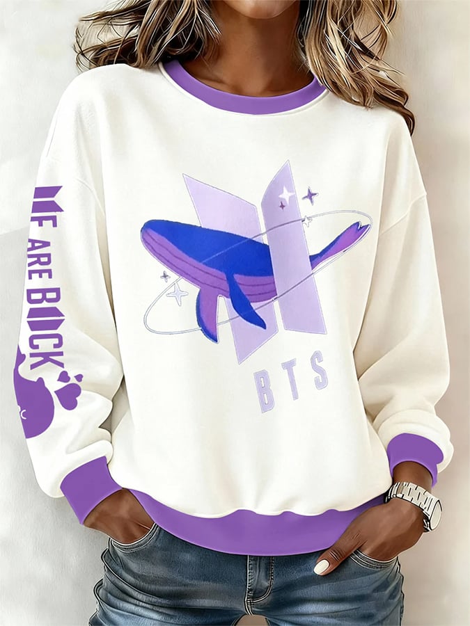 Women's BTS lovers Printed Regular Sweatshirt