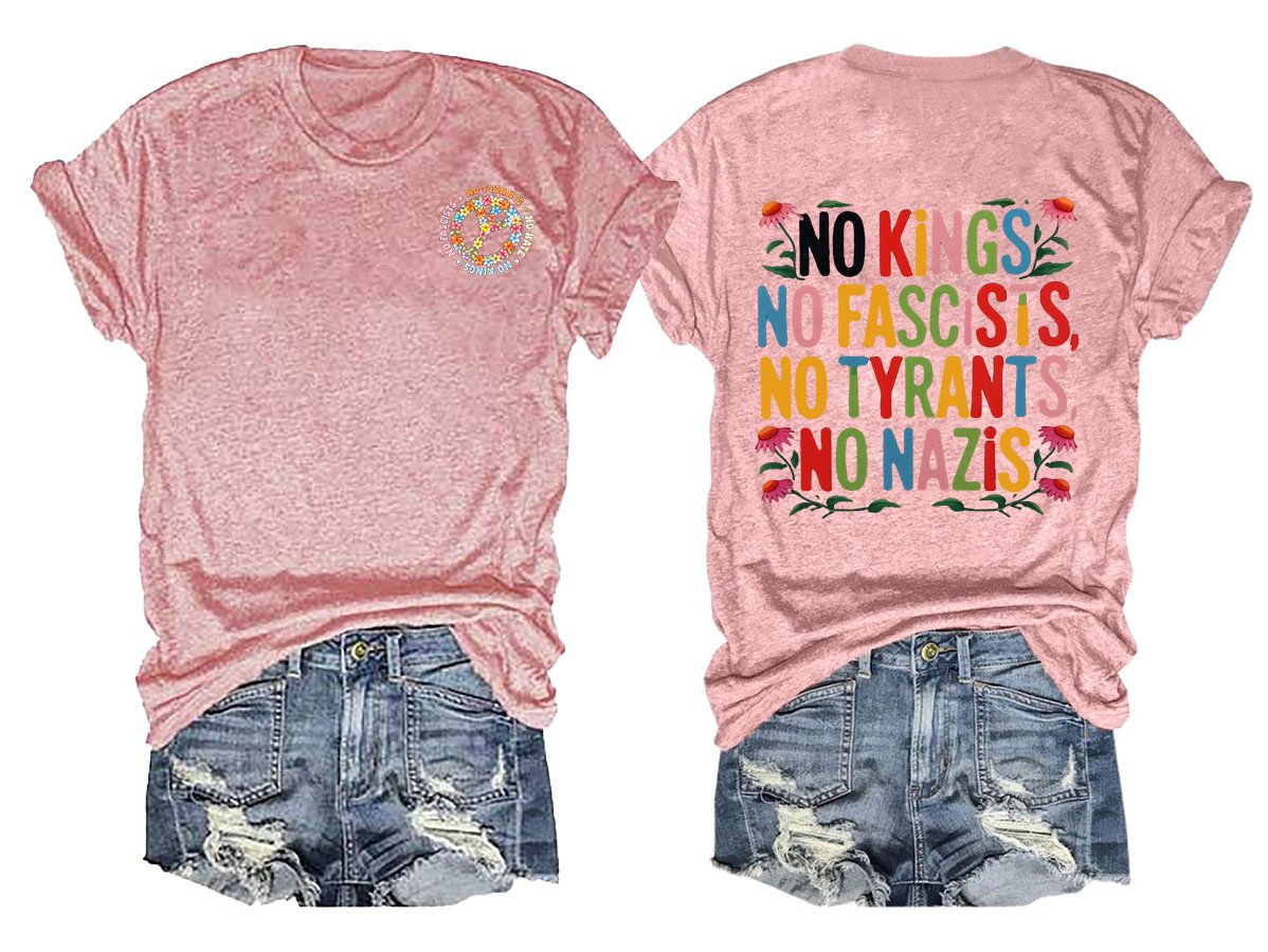 No Kings In America Print T-shirt