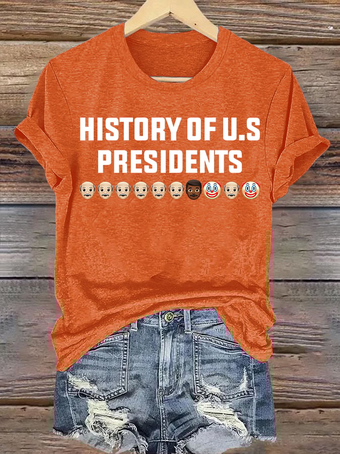 🔥Buy 3 Get 15% Off🔥Women's History Of US Presidents Print T-Shirt