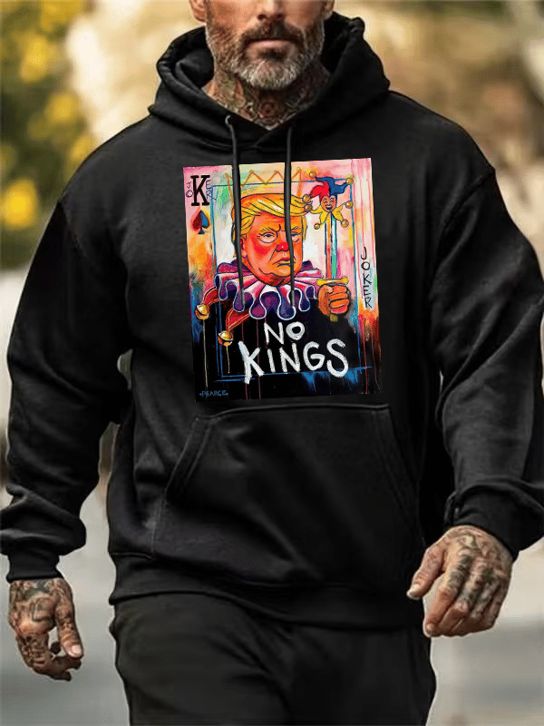 Men's No Kings In America Print Casual Hoodie