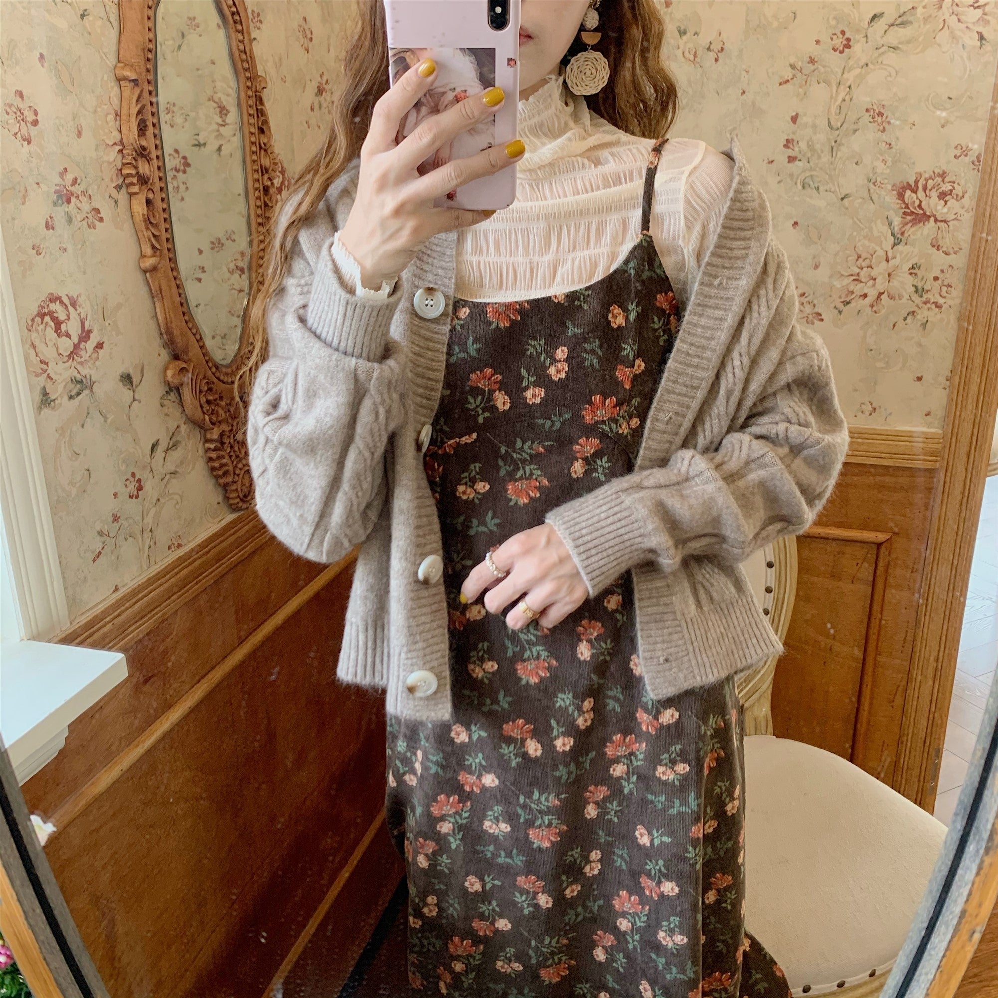 Cute Wool Blend Sweater Cardigan