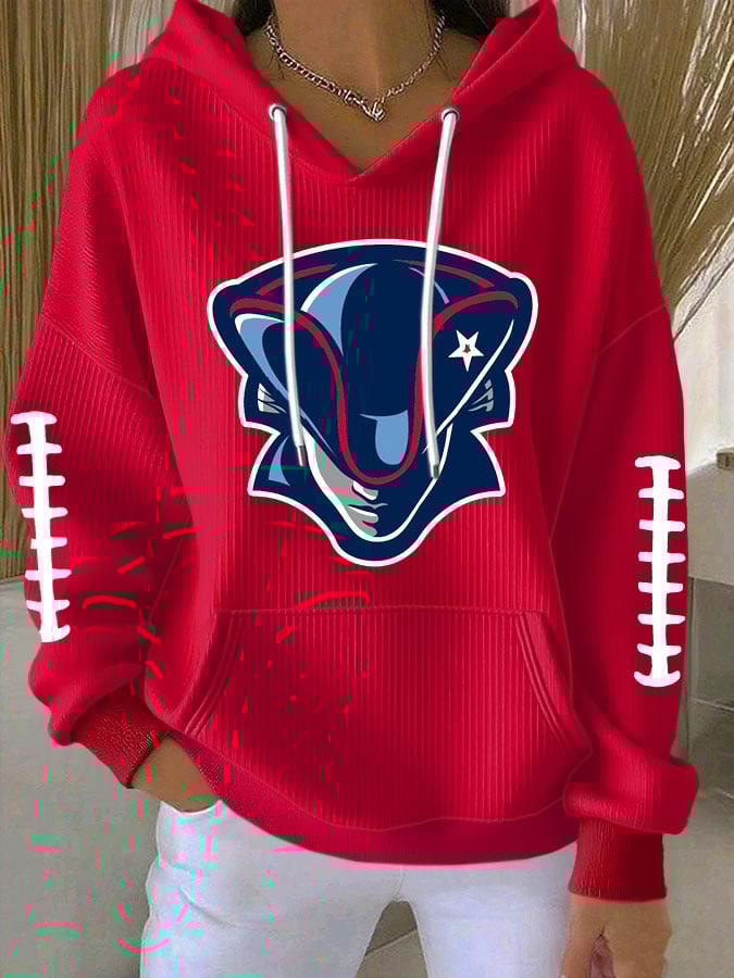 Women's Football Print Casual Hoodie