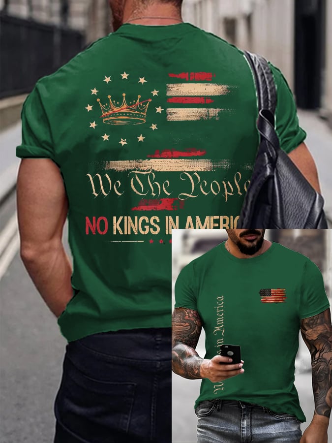 🔥Buy 3 Get 15% Off🔥Men's “We The People No Kings In America” Printed T-shirt