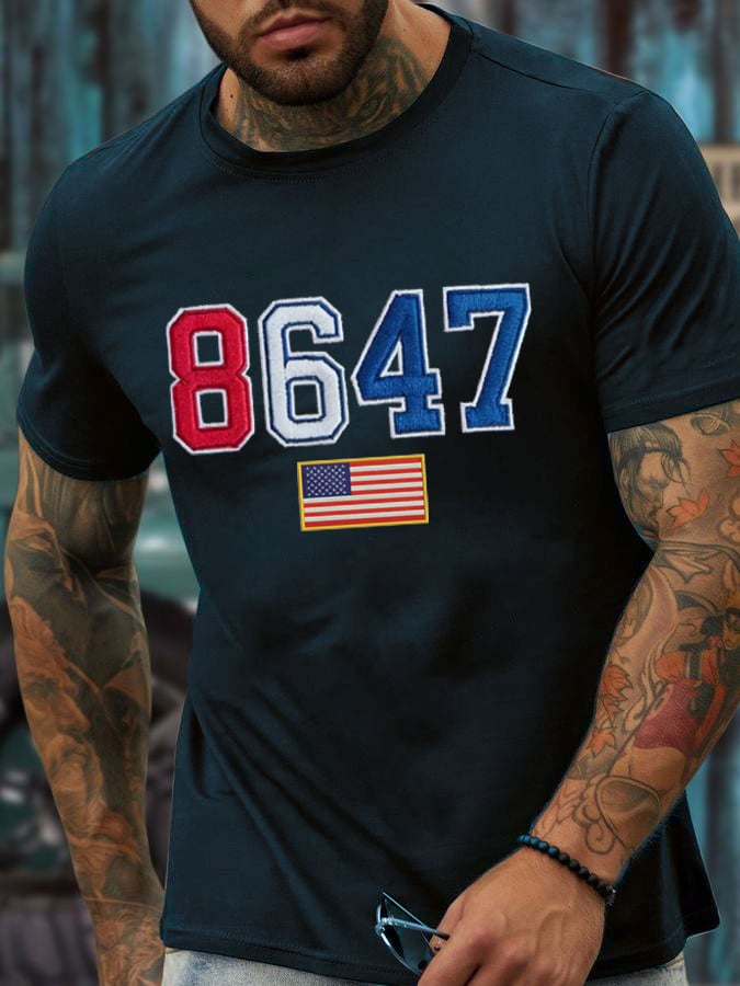 🔥Buy 3 Get 15% Off🔥Men's Retro 8647 Flag Print T-Shirt