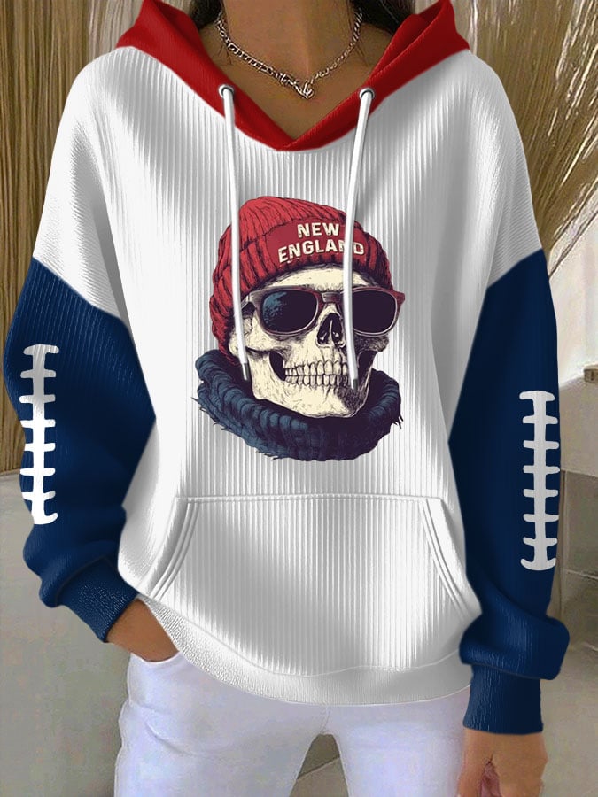 Women's Football Print Casual Hoodie
