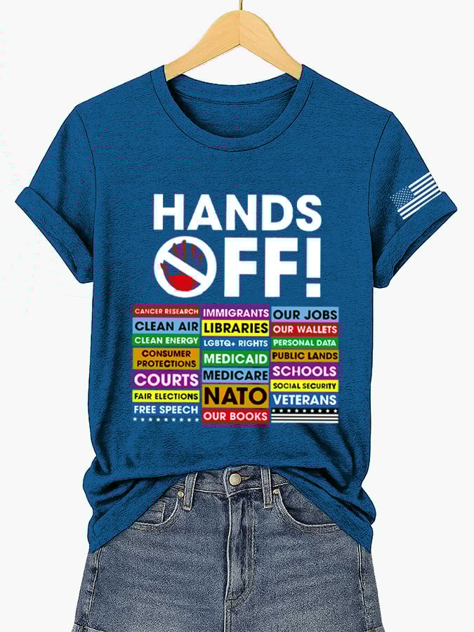 🔥Buy 3 Get 15% Off🔥Women's FDT “Hands Off ” Print Casual T-Shirt