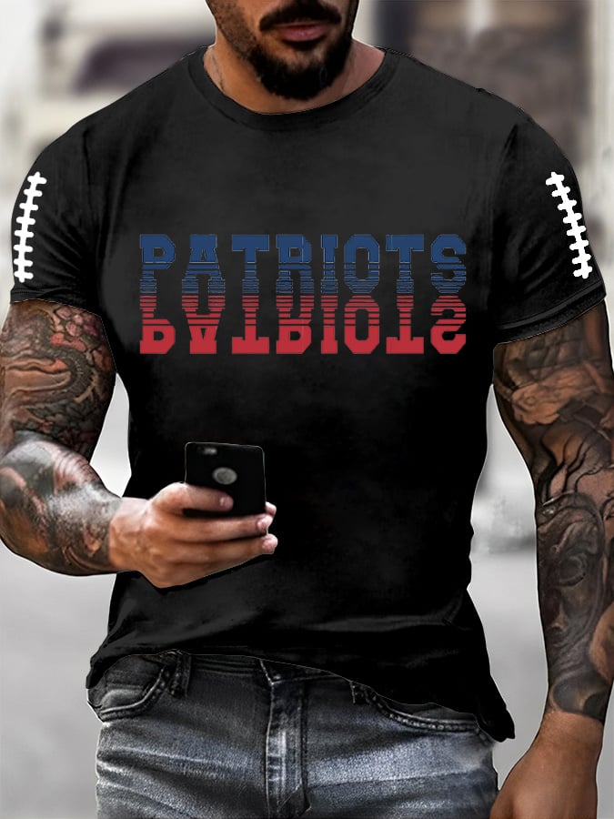 Men's Rugby Print Casual T-Shirt