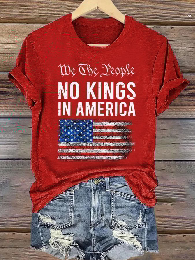 🔥Buy 3 Get 15% Off🔥Women's No Kings In America Print T-Shirt