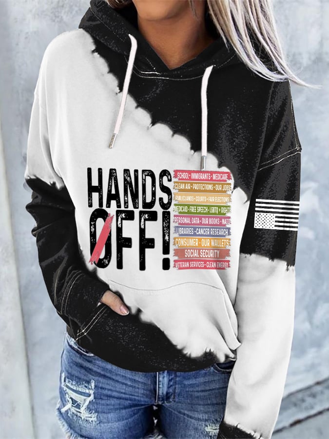🔥Buy 3 Get 15% Off🔥Women's Retro Hands Off Protest Print Hoodie