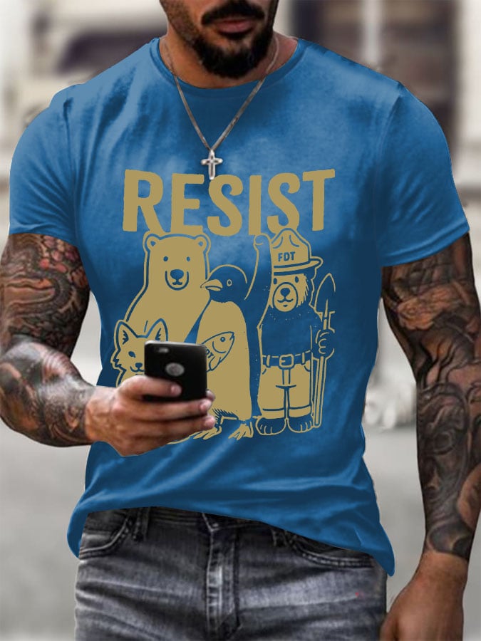 🔥Buy 3 Get 15% Off🔥Men's Penguins Resist Printed Round Neck T-Shirt