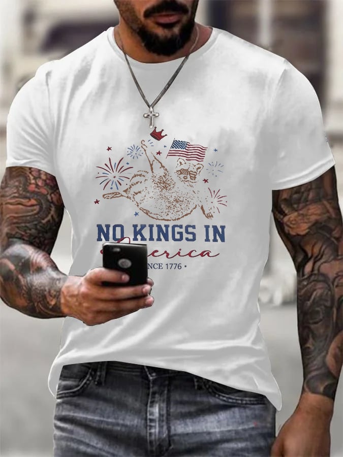🔥Buy 3 Get 15% Off🔥Men's No King In America Printed T-Shirt