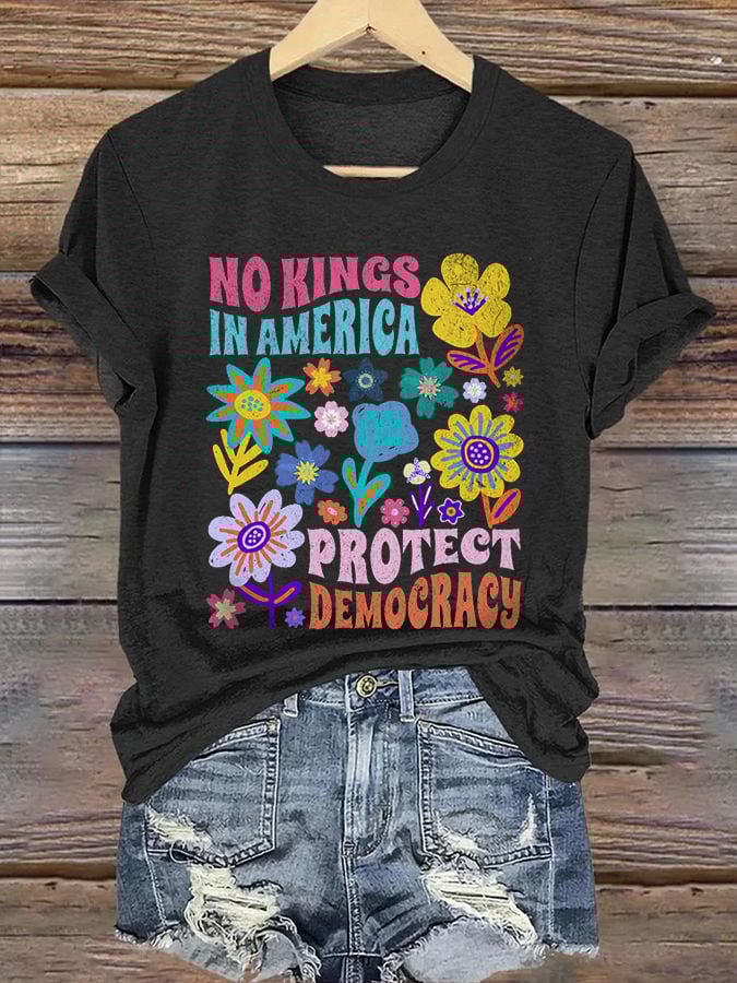 🔥Buy 3 Get 15% Off🔥Women's No King in America Print T-Shirt