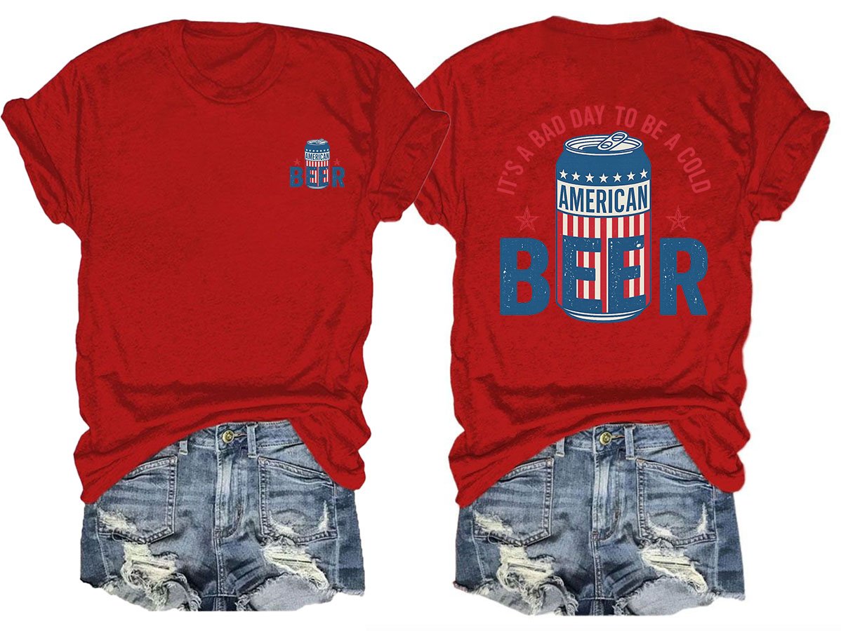 🔥Buy 3 Get 15% Off🔥It’s a Bad Day to Be a Cold Beer, Funny 4th of July Drinking Shirt