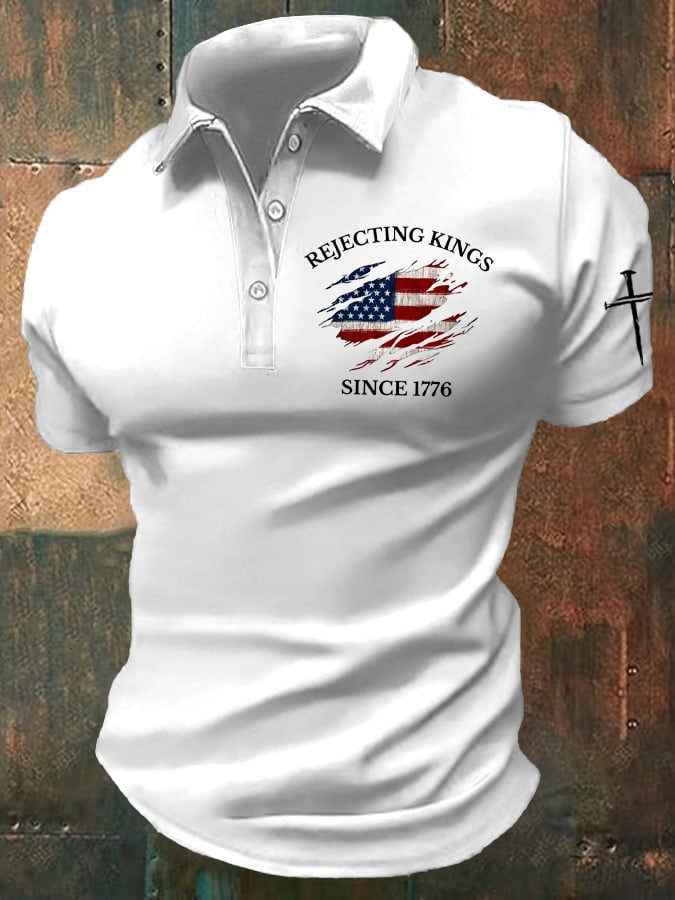 🔥Buy 3 Get 15% Off🔥Men's “Rejecting Kings Since 1776” Casual POLO Shirt