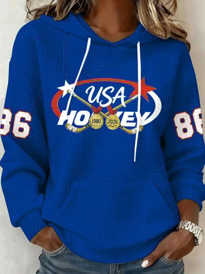 Women's Ice Hockey Print Casual Sweatshirt