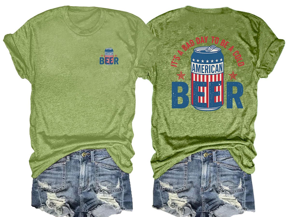 🔥Buy 3 Get 15% Off🔥It’s a Bad Day to Be a Cold Beer, Funny 4th of July Drinking Shirt
