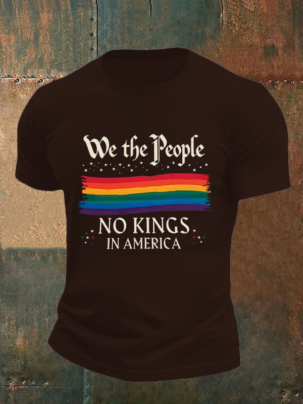 🔥Buy 3 Get 15% Off🔥Men's We the People NO KINGS IN AMERICA print T-Shirt