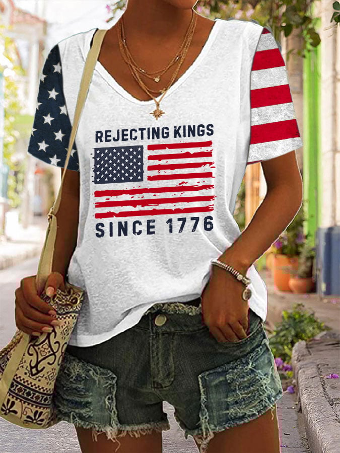 🔥Buy 3 Get 15% Off🔥Women's Casual Fashion American Kingless Printed T-Shirt